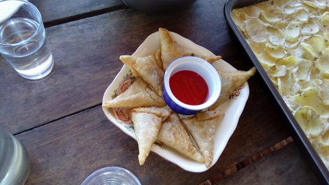 Samoussas sauce piment